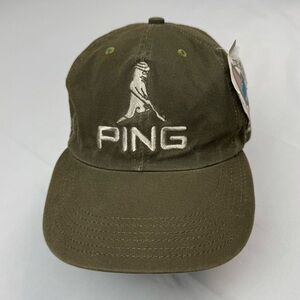Ping Olive Green Baseball Cap with White Logo